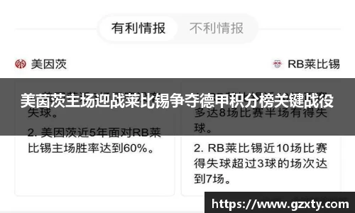 美茵茨主场迎战莱比锡争夺德甲积分榜关键战役